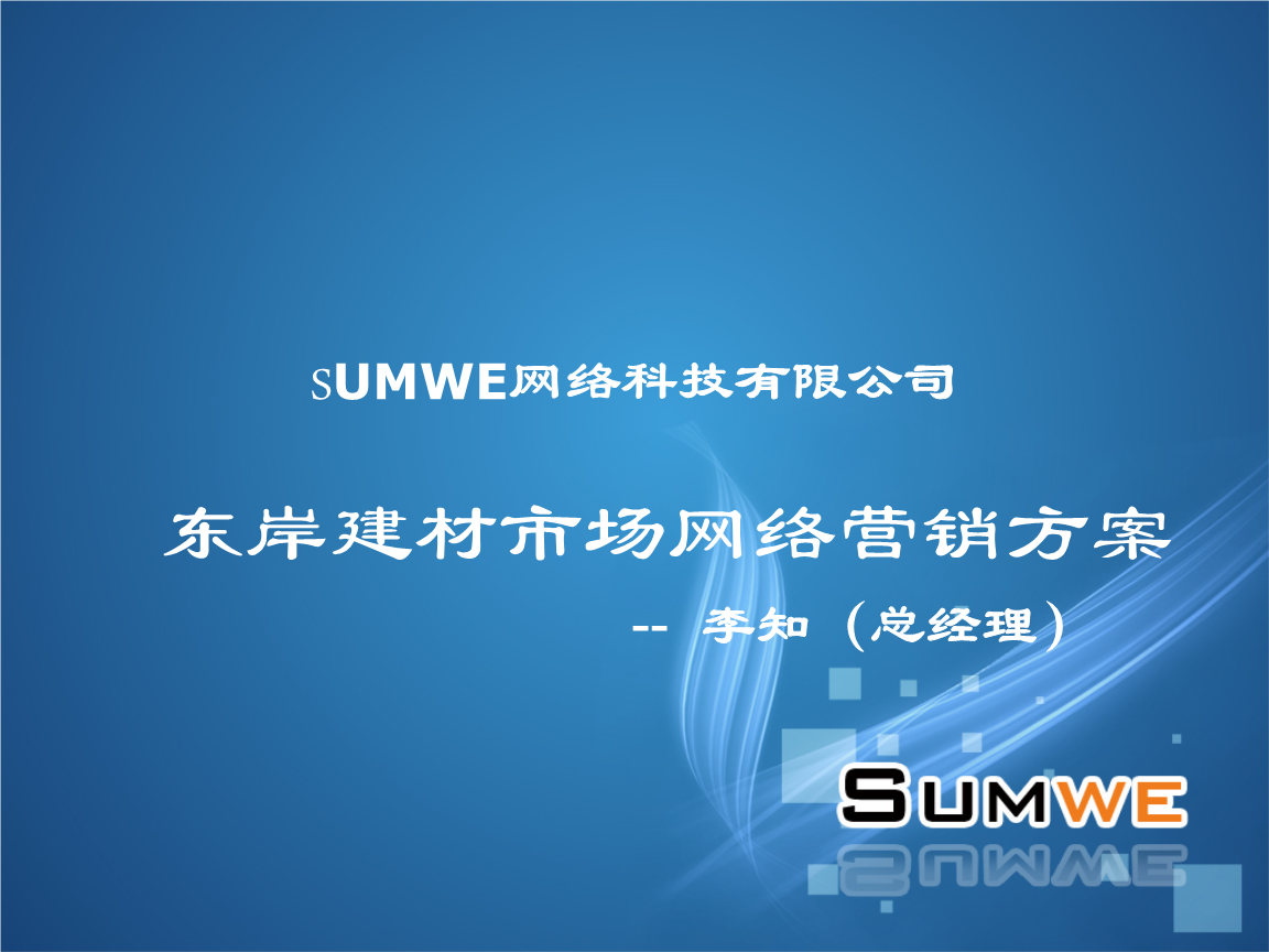某網(wǎng)絡(luò)科技公司東岸建材市場網(wǎng)絡(luò)營銷方案